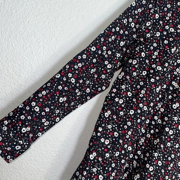 Zara Slim Fit Black Navy Floral Long Sleeve Button Down Men’s Size Large - Picture 5 of 12